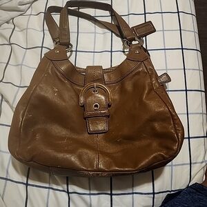 Coach Tan Leather Shoulder Bag